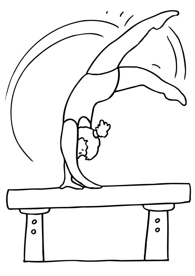 Plansa de colorat cu Gimnastica 16 8